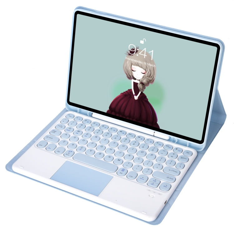 YT098B-A Detachable Candy Color Skin Feel Texture Round Keycap Bluetooth Keyboard Leather Case with Touch Control For iPad Air 11 2024 / 2025 / Air 4 10.9 2020 / Air 5 10.9 2022 (Purple), For iPad Air 11 2024 / 2025 / Air 4 10.9 2020 / Air 5 10.9 2022...