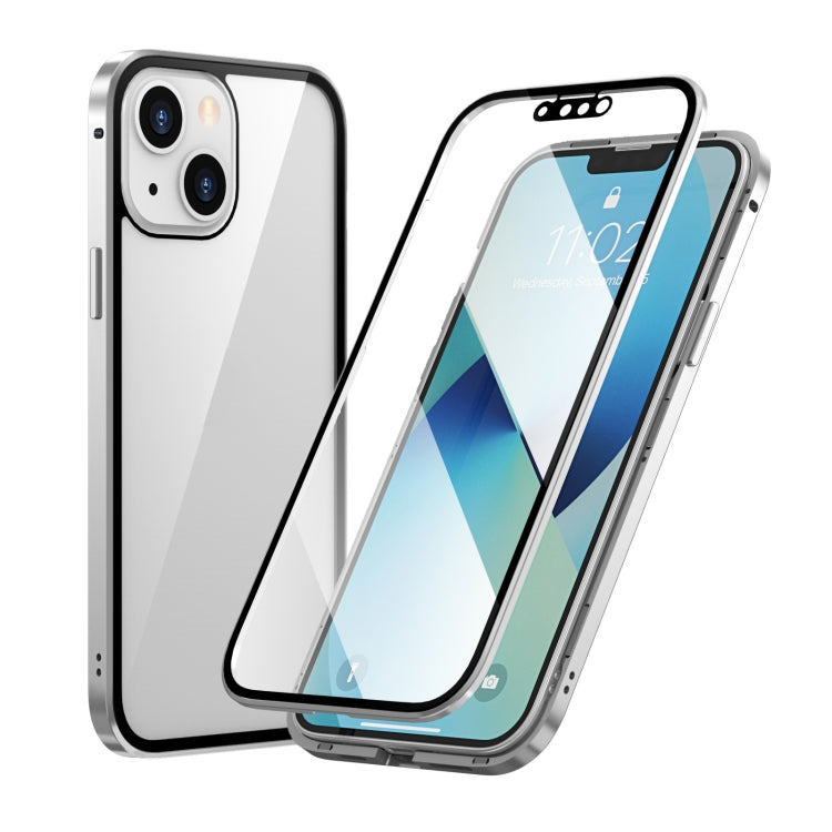 HD Magnetic Metal Frame Double-sided Tempered Glass Phone Case