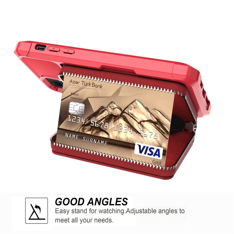 Zipper Wallet Card Bag PU Back Case, For iPhone 11, For iPhone X / XS