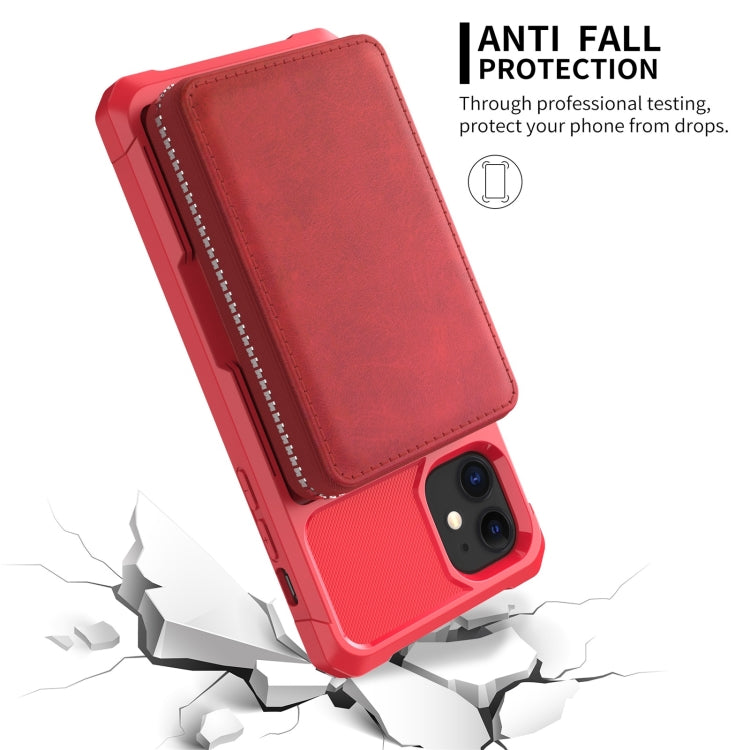 Zipper Wallet Card Bag PU Back Case, For iPhone 11, For iPhone X / XS
