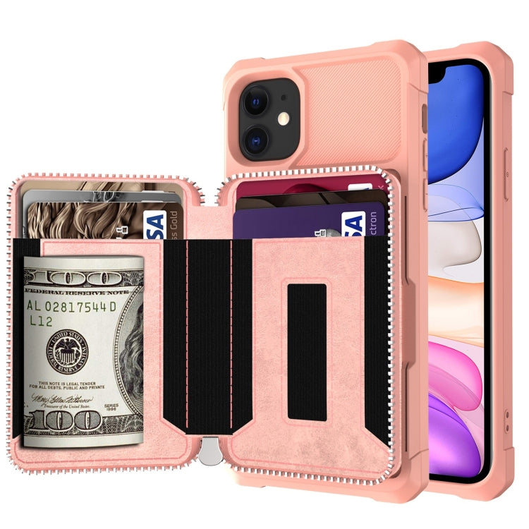 Zipper Wallet Card Bag PU Back Case, For iPhone 11, For iPhone X / XS