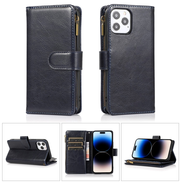 Multifunctional 9 Card Slots Leather Case, For iPhone 14 Pro Max, For iPhone 14 Pro, For iPhone 14, For iPhone 14 Plus