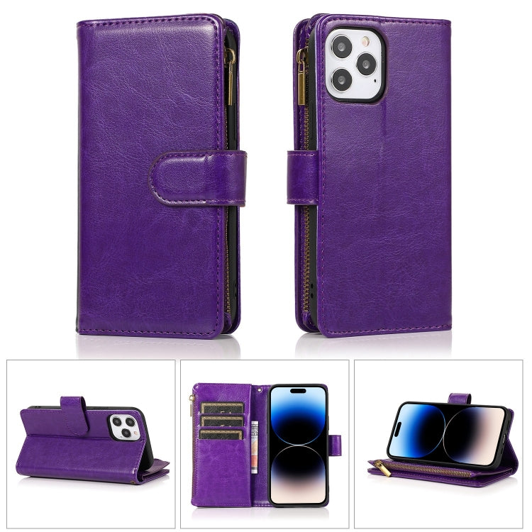 Multifunctional 9 Card Slots Leather Case, For iPhone 14 Pro Max, For iPhone 14 Pro, For iPhone 14, For iPhone 14 Plus