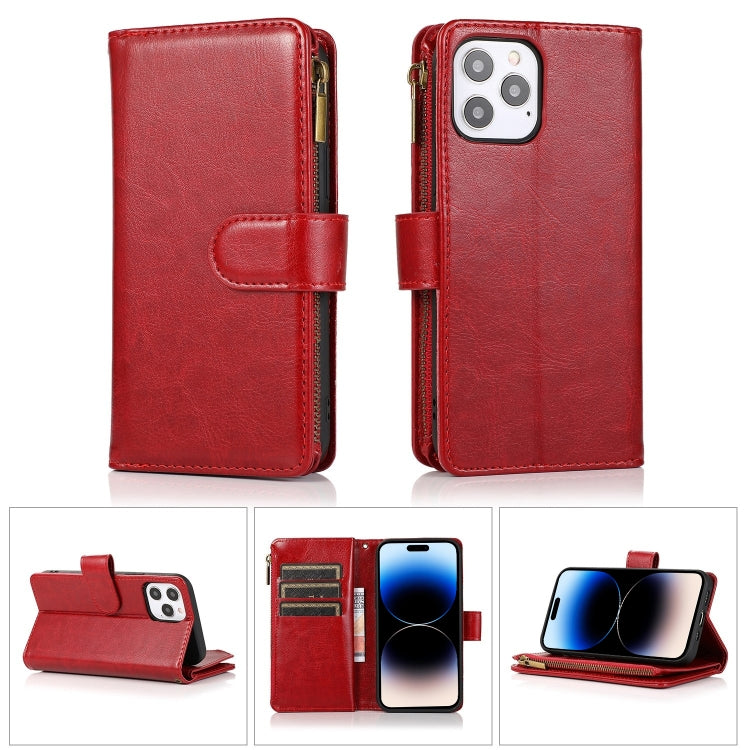 Multifunctional 9 Card Slots Leather Case, For iPhone 14 Pro Max, For iPhone 14 Pro, For iPhone 14, For iPhone 14 Plus