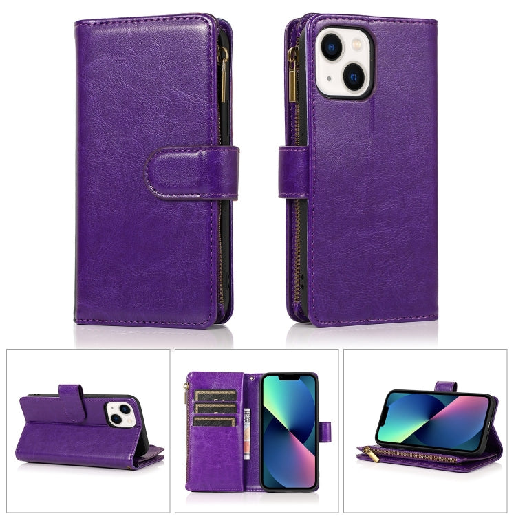 Multifunctional 9 Card Slots Leather Case, For iPhone 14 Pro Max, For iPhone 14 Pro, For iPhone 14, For iPhone 14 Plus