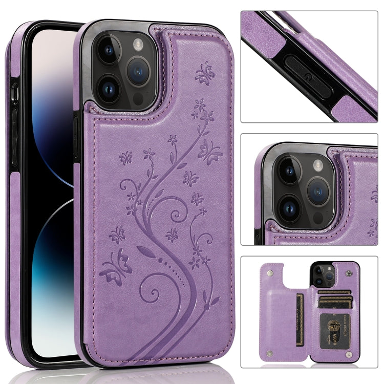 Butterflies Flowers Double Buckle Case, For iPhone 14 Pro Max, For iPhone 14 Pro, For iPhone 14, For iPhone 14 Plus