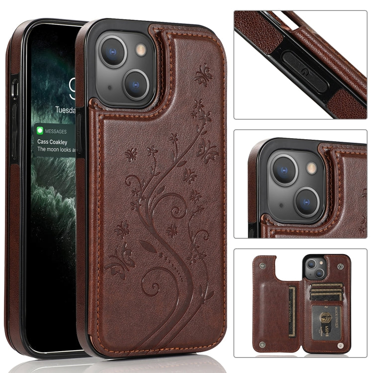 Butterflies Flowers Double Buckle Case, For iPhone 14 Pro Max, For iPhone 14 Pro, For iPhone 14, For iPhone 14 Plus