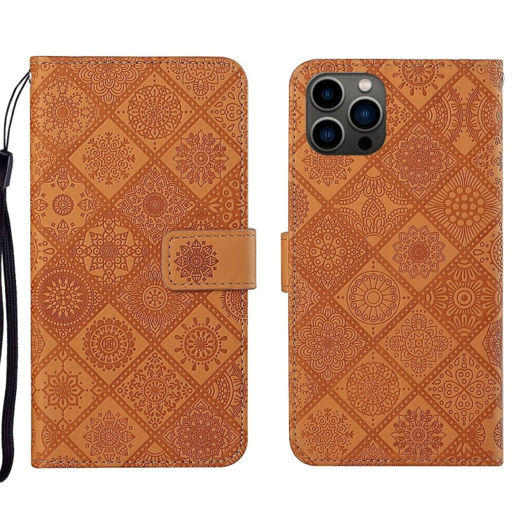 Ethnic Style Embossed Pattern Leather Phone Case, For iPhone 14, For iPhone 14 Plus, For iPhone 14 Pro, For iPhone 14 Pro Max
