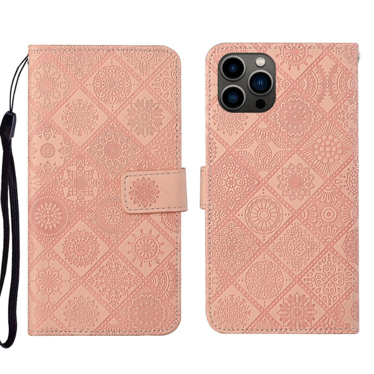 Ethnic Style Embossed Pattern Leather Phone Case, For iPhone 14, For iPhone 14 Plus, For iPhone 14 Pro, For iPhone 14 Pro Max