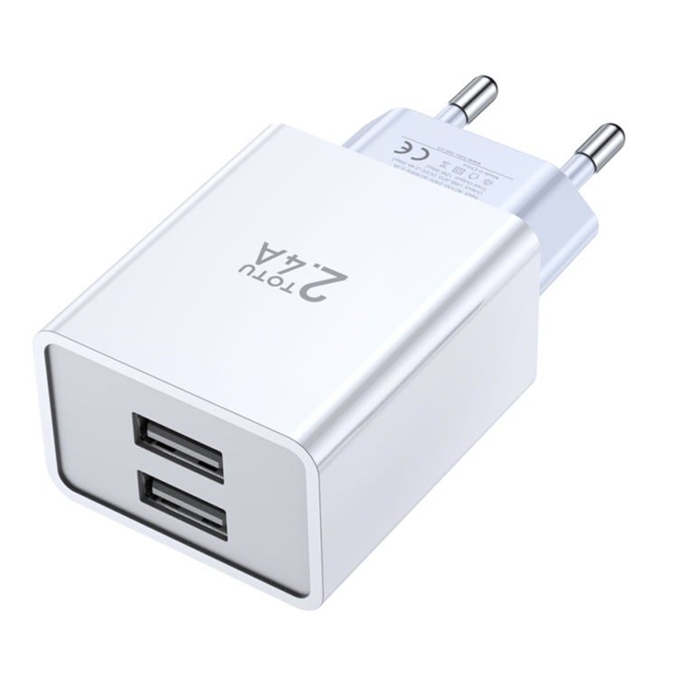 TOTU Joe Series Dual USB Ports Travel Charger, EU Plug, UK Plug