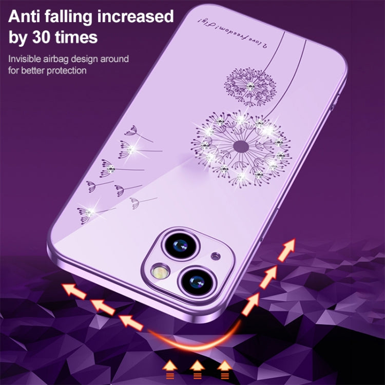 Electroplating Diamond Dandelion TPU Phone Case, For iPhone 14, For iPhone 14 Plus, For iPhone 14 Pro, For iPhone 14 Pro Max