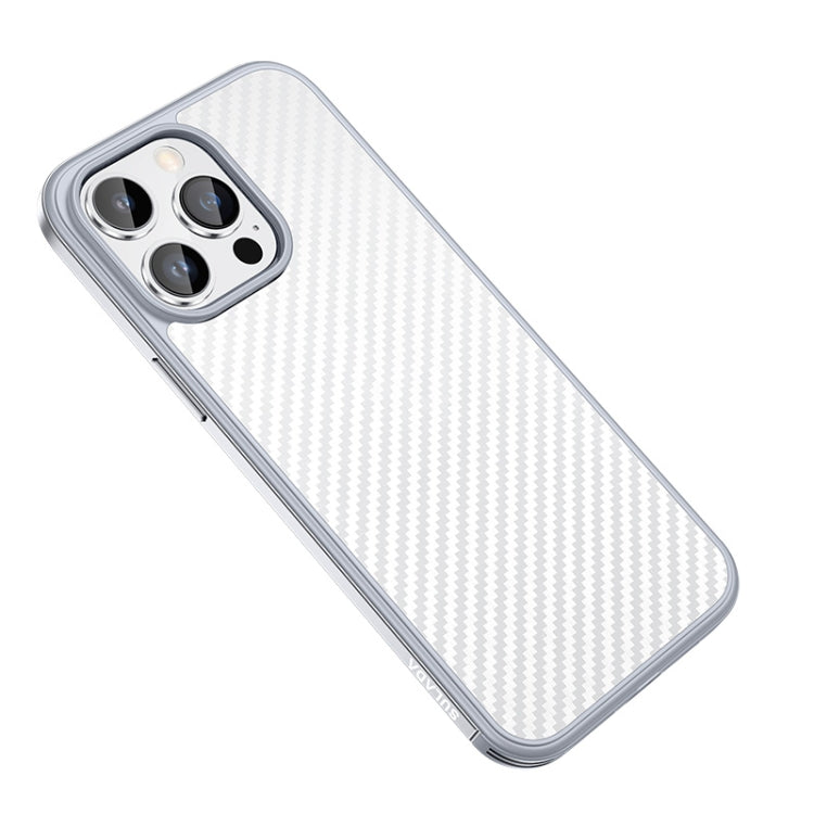 SULADA Carbon Fiber Textured Shockproof Metal + TPU Frame Case, For iPhone 14, For iPhone 14 Plus, For iPhone 14 Pro, For iPhone 14 Pro Max