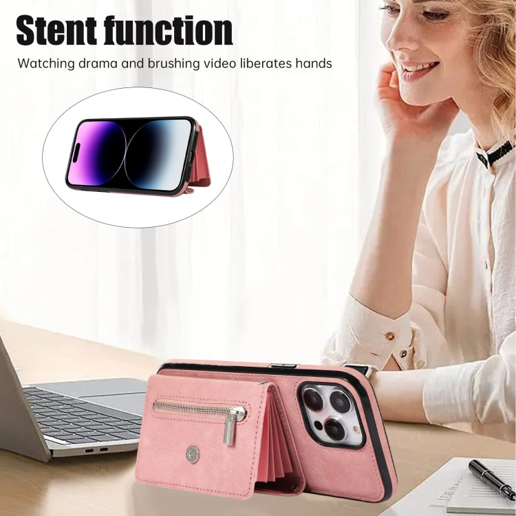 Zipper RFID Card Slot Phone Case with Short Lanyard, For iPhone 12 mini, For iPhone 12 / 12 Pro, For iPhone 12 Pro Max, For iPhone 11, For iPhone 11 Pro, For iPhone 11 Pro Max
