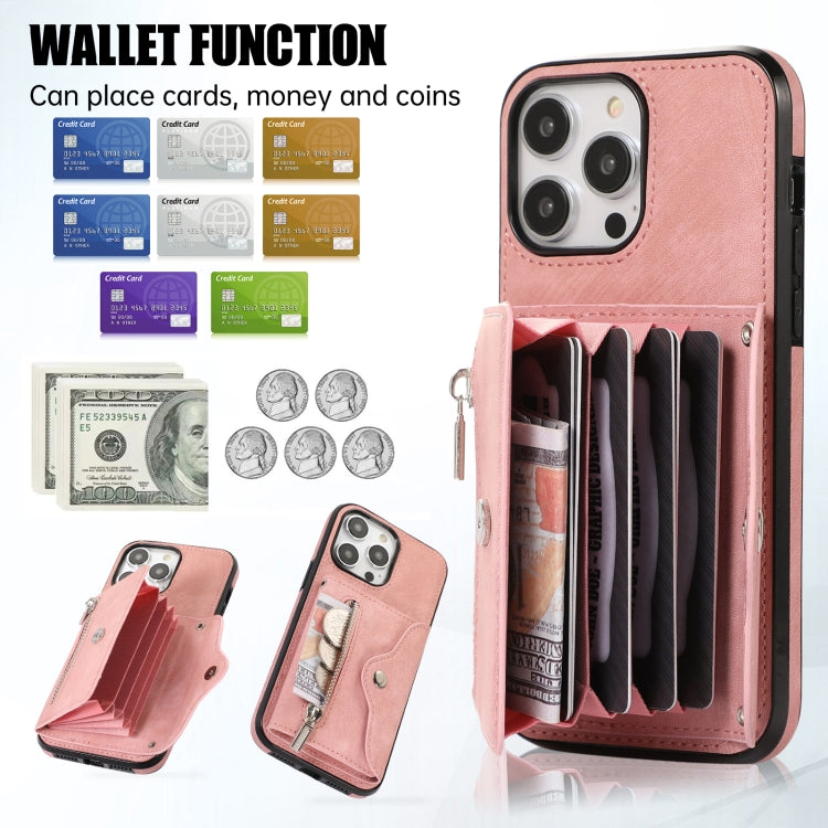 Zipper RFID Card Slot Phone Case with Short Lanyard, For iPhone 12 mini, For iPhone 12 / 12 Pro, For iPhone 12 Pro Max, For iPhone 11, For iPhone 11 Pro, For iPhone 11 Pro Max