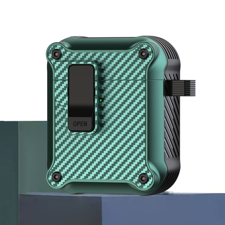 Carbon Fiber Magnetic Automatic Switch Earphone Protective Case, For AirPods 4, For AirPods Pro 2, For AirPods 3, For AirPods Pro, For AirPods 1 / 2