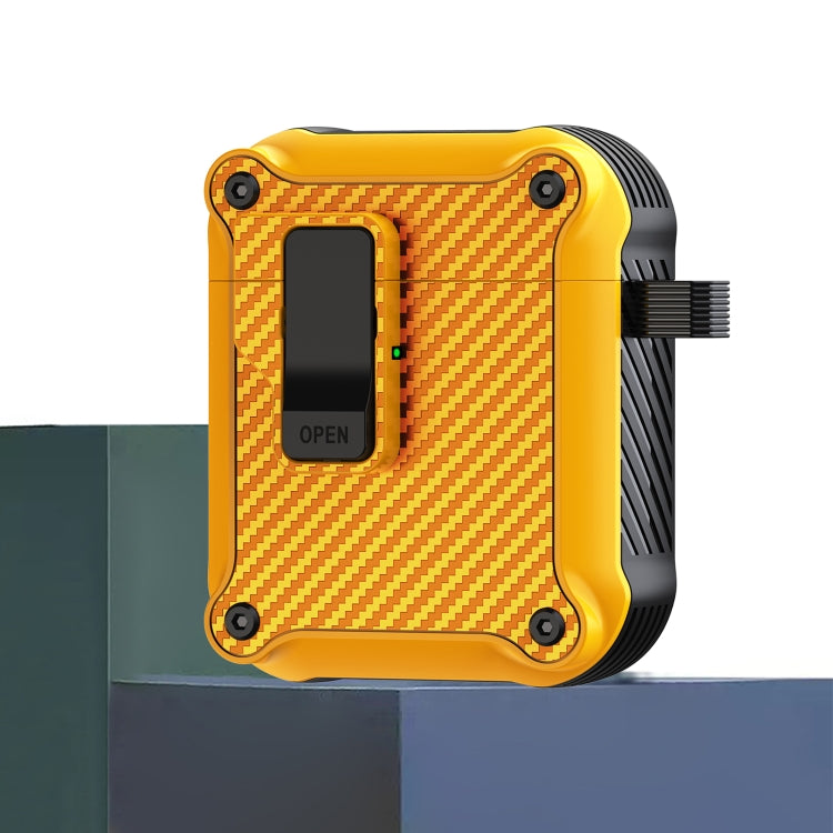 Carbon Fiber Magnetic Automatic Switch Earphone Protective Case, For AirPods 4, For AirPods Pro 2, For AirPods 3, For AirPods Pro, For AirPods 1 / 2