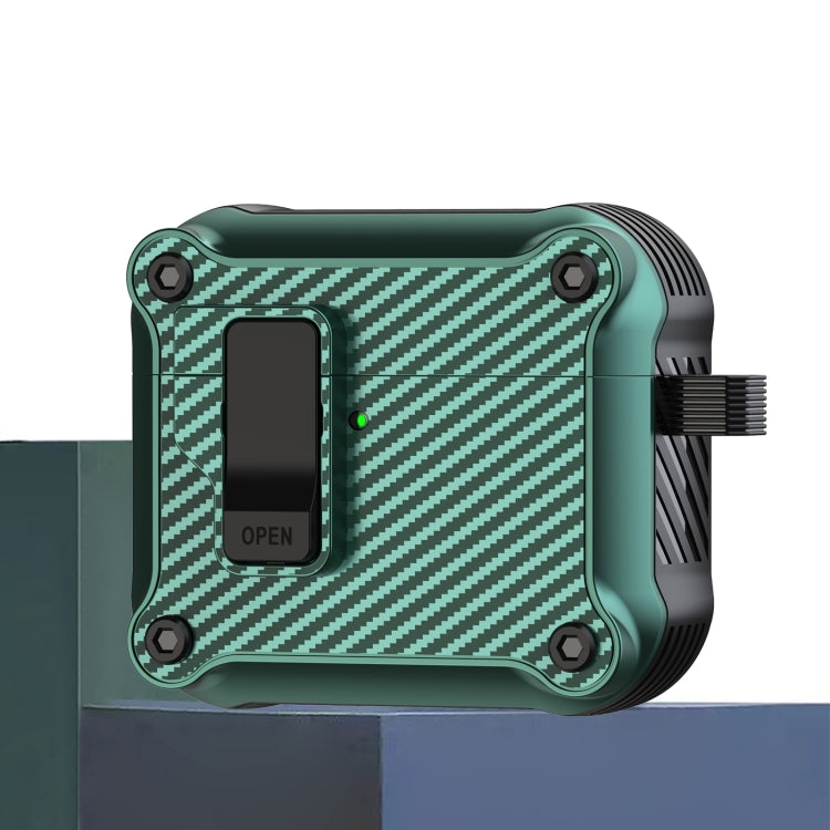 Carbon Fiber Magnetic Automatic Switch Earphone Protective Case, For AirPods 4, For AirPods Pro 2, For AirPods 3, For AirPods Pro, For AirPods 1 / 2