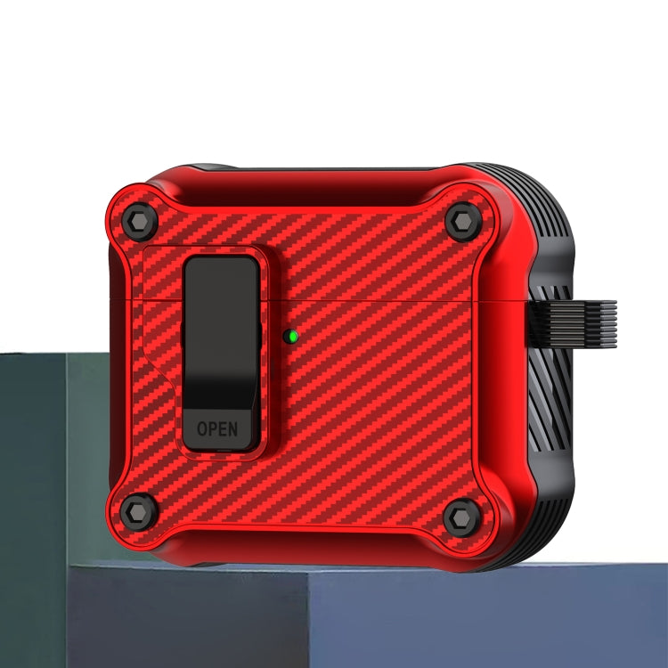 Carbon Fiber Magnetic Automatic Switch Earphone Protective Case, For AirPods 4, For AirPods Pro 2, For AirPods 3, For AirPods Pro, For AirPods 1 / 2
