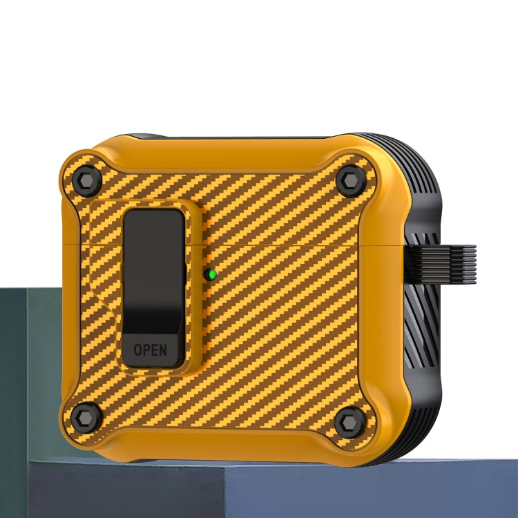 Carbon Fiber Magnetic Automatic Switch Earphone Protective Case, For AirPods 4, For AirPods Pro 2, For AirPods 3, For AirPods Pro, For AirPods 1 / 2