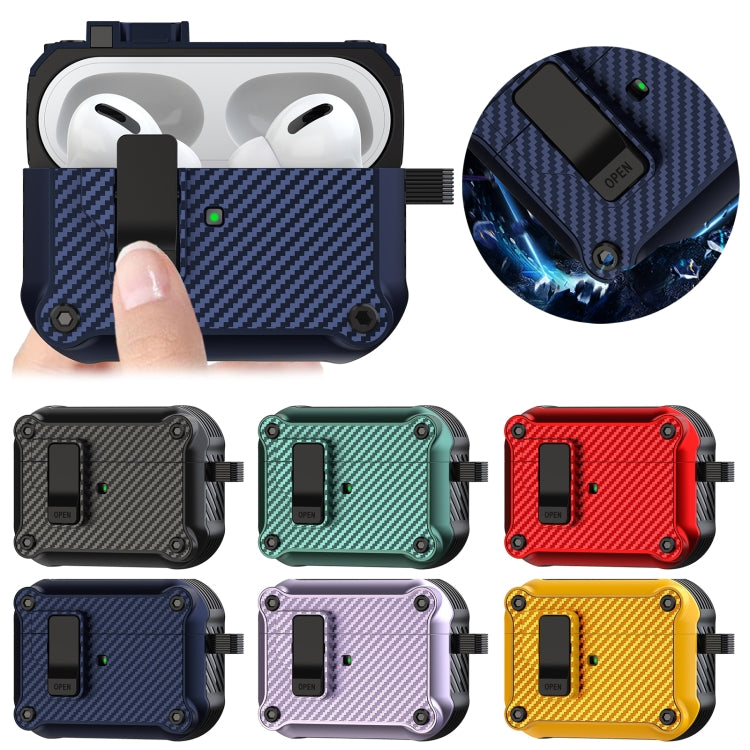 Carbon Fiber Magnetic Automatic Switch Earphone Protective Case, For AirPods 4, For AirPods Pro 2, For AirPods 3, For AirPods Pro, For AirPods 1 / 2