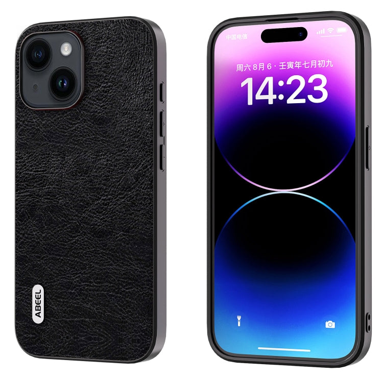 ABEEL Retro Litchi Texture PU Phone Case, For iPhone 15 Pro Max, For iPhone 15 Pro, For iPhone 15 Plus, For iPhone 15, For iPhone 14 Plus, For iPhone 14, For iPhone 14 Pro, For iPhone 14 Pro Max