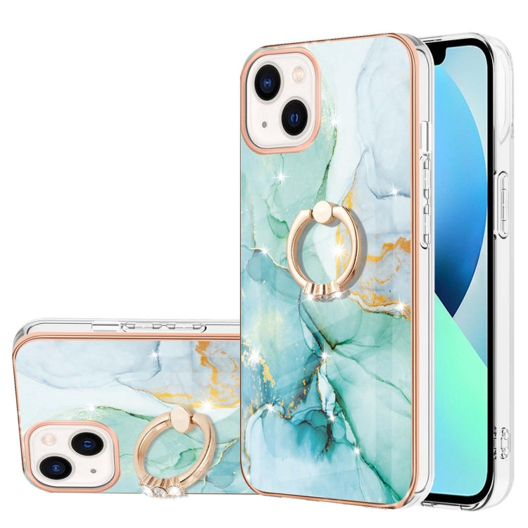 Electroplating Marble Pattern IMD TPU Shockproof Case with Ring Holder, For iPhone 15 Pro Max, For iPhone 15 Pro, For iPhone 15 Plus, For iPhone 15