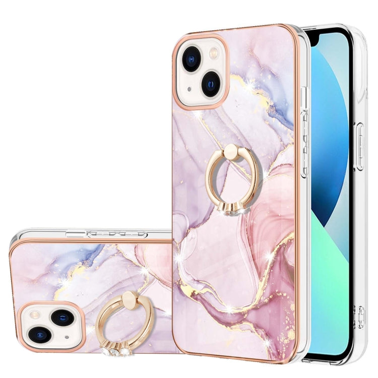 Electroplating Marble Pattern IMD TPU Shockproof Case with Ring Holder, For iPhone 15 Pro Max, For iPhone 15 Pro, For iPhone 15 Plus, For iPhone 15