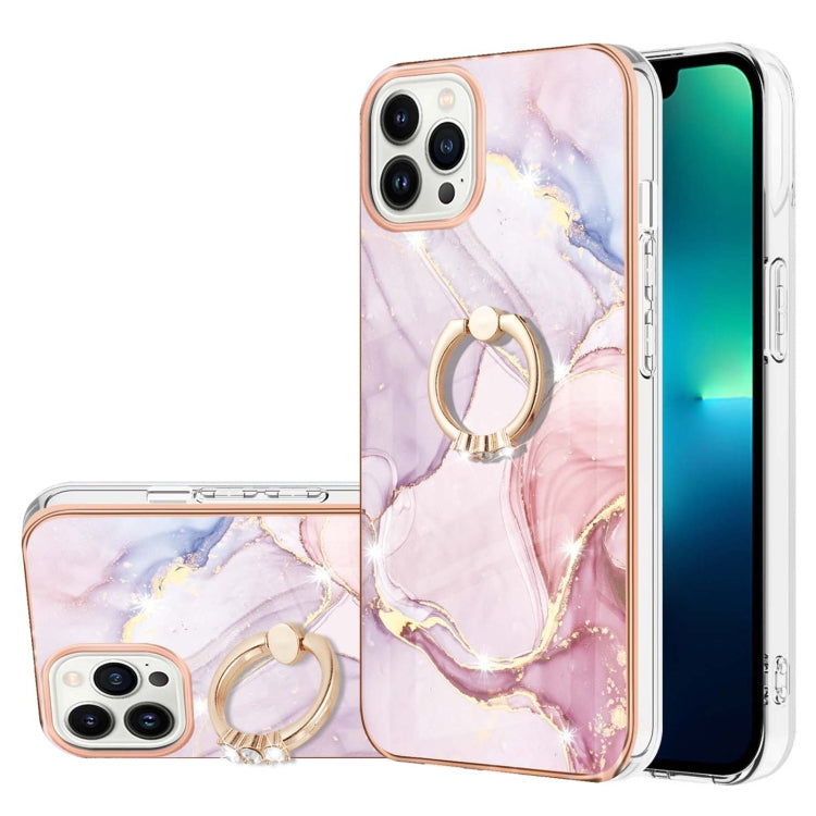 Electroplating Marble Pattern IMD TPU Shockproof Case with Ring Holder, For iPhone 15 Pro Max, For iPhone 15 Pro, For iPhone 15 Plus, For iPhone 15