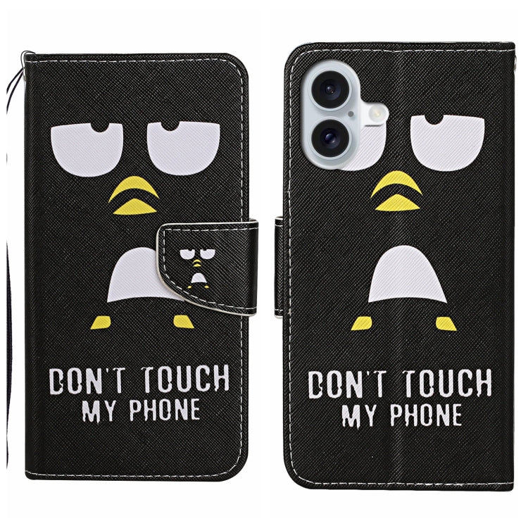 3D Colored Drawing Flip Leather Phone Case, For iPhone 16 Plus, For iPhone 16