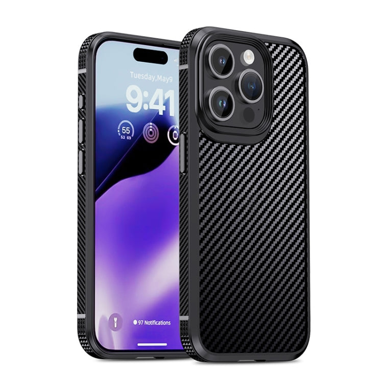 iPAKY MG Series Carbon Fiber PC + TPU Protective Phone Case, For iPhone 15 Pro, For iPhone 15 Plus, For iPhone 15