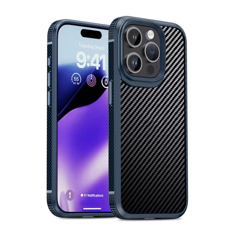 iPAKY MG Series Carbon Fiber PC + TPU Protective Phone Case, For iPhone 15 Pro, For iPhone 15 Plus, For iPhone 15