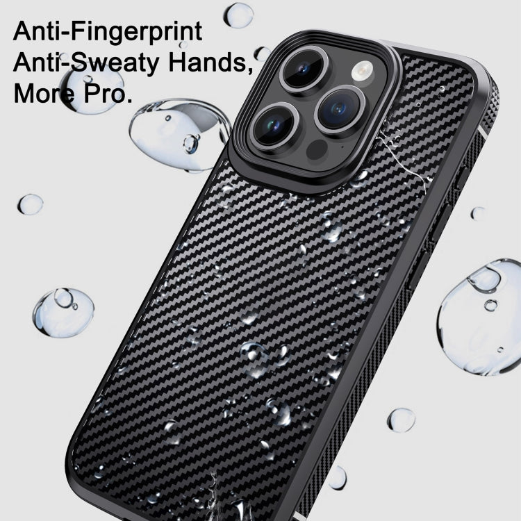 iPAKY MG Series Carbon Fiber PC + TPU Protective Phone Case, For iPhone 15 Pro, For iPhone 15 Plus, For iPhone 15