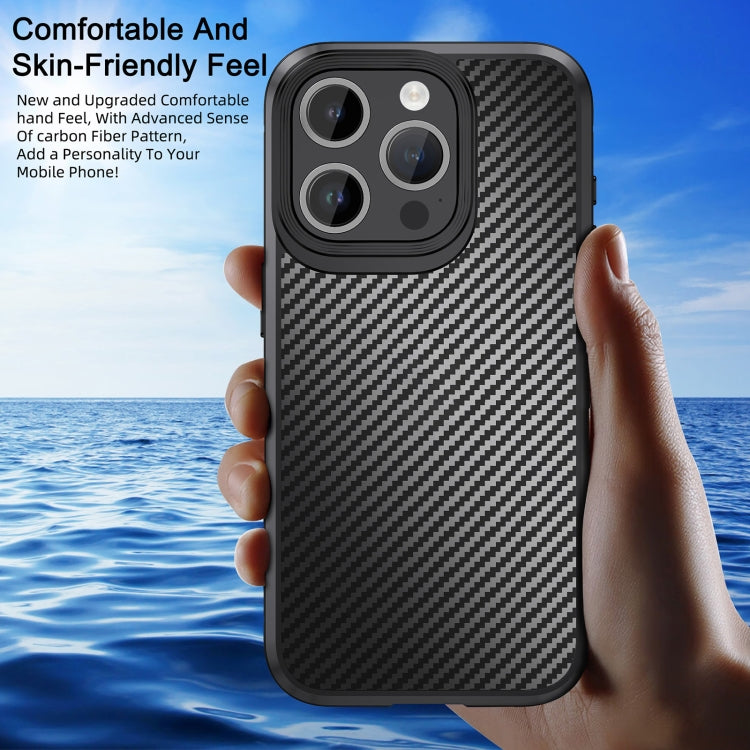 iPAKY MG Series Carbon Fiber PC + TPU Protective Phone Case, For iPhone 15 Pro, For iPhone 15 Plus, For iPhone 15