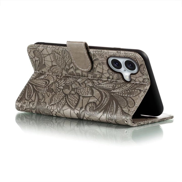 Lace Flower Embossing Flip Leather Phone Case