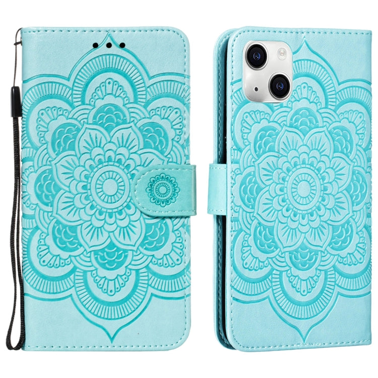 Mandala Embossing Pattern Horizontal Flip Leather Phone Case, For iPhone 15 Plus, For iPhone 15