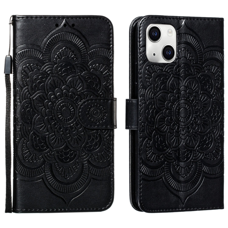 Mandala Embossing Pattern Horizontal Flip Leather Phone Case, For iPhone 15 Plus, For iPhone 15