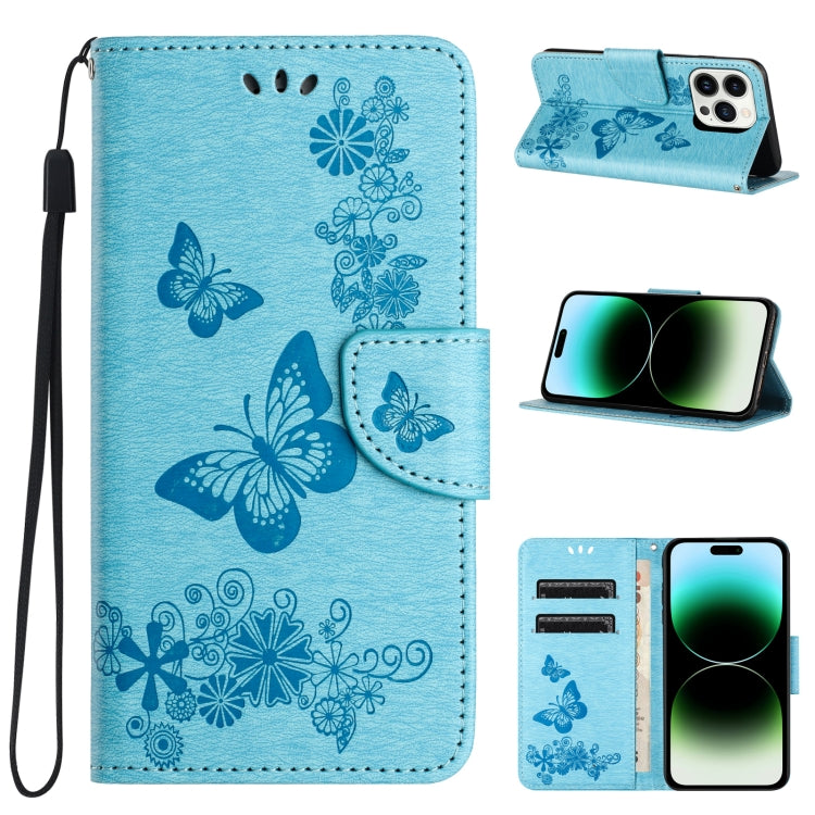Butterfly Embossed Flip Leather Phone Case, For iPhone 15 Pro, For iPhone 15 Plus, For iPhone 15