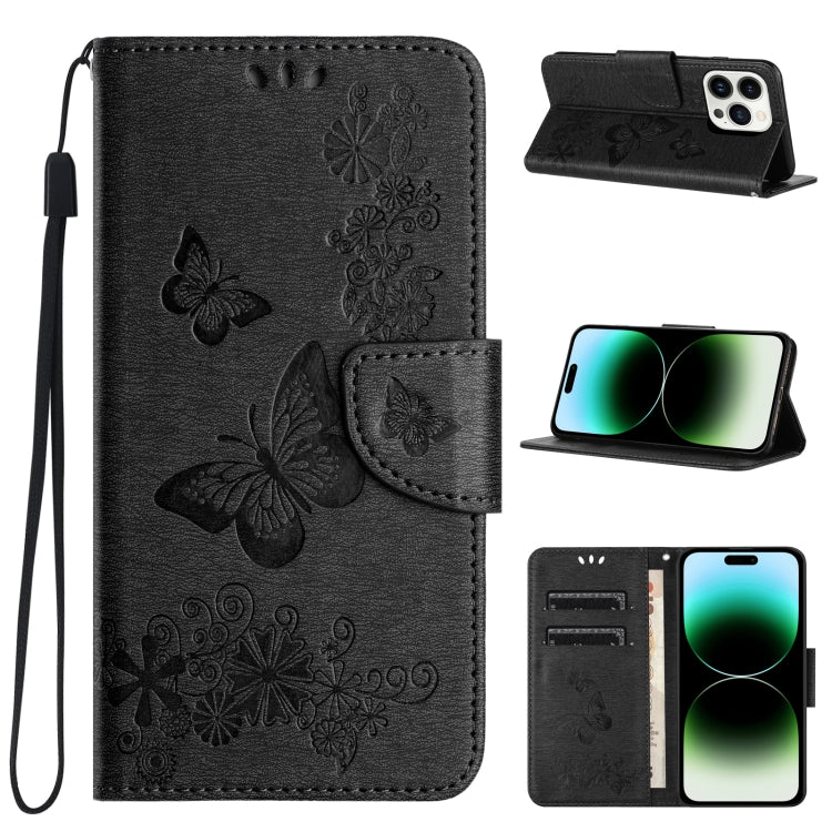 Butterfly Embossed Flip Leather Phone Case, For iPhone 15 Pro, For iPhone 15 Plus, For iPhone 15