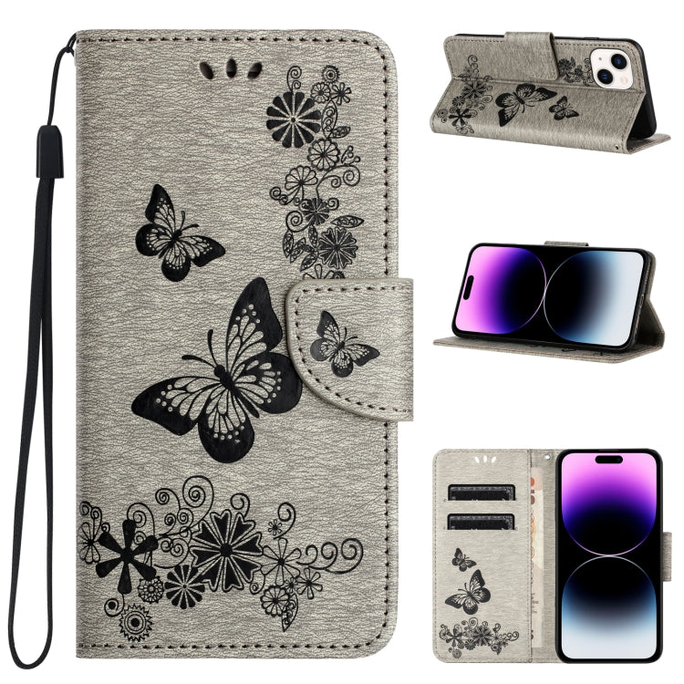 Butterfly Embossed Flip Leather Phone Case, For iPhone 15 Pro, For iPhone 15 Plus, For iPhone 15