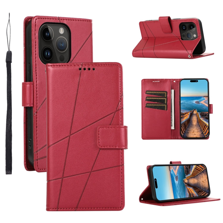 PU Genuine Leather Texture Embossed Line Phone Case