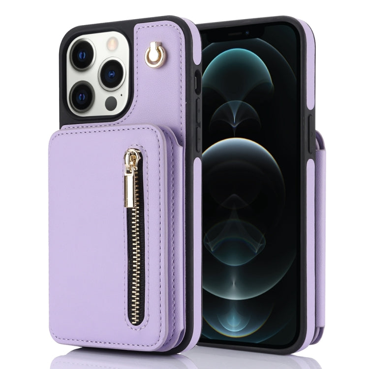 YM006 Skin Feel Zipper Card Bag Phone Case with Dual Lanyard, For iPhone SE 2022 / 2020 / 8 / 7, For iPhone 13 Pro Max, For iPhone 13 Pro, For iPhone 13, For iPhone 12 / 12 Pro, For iPhone 12 Pro Max