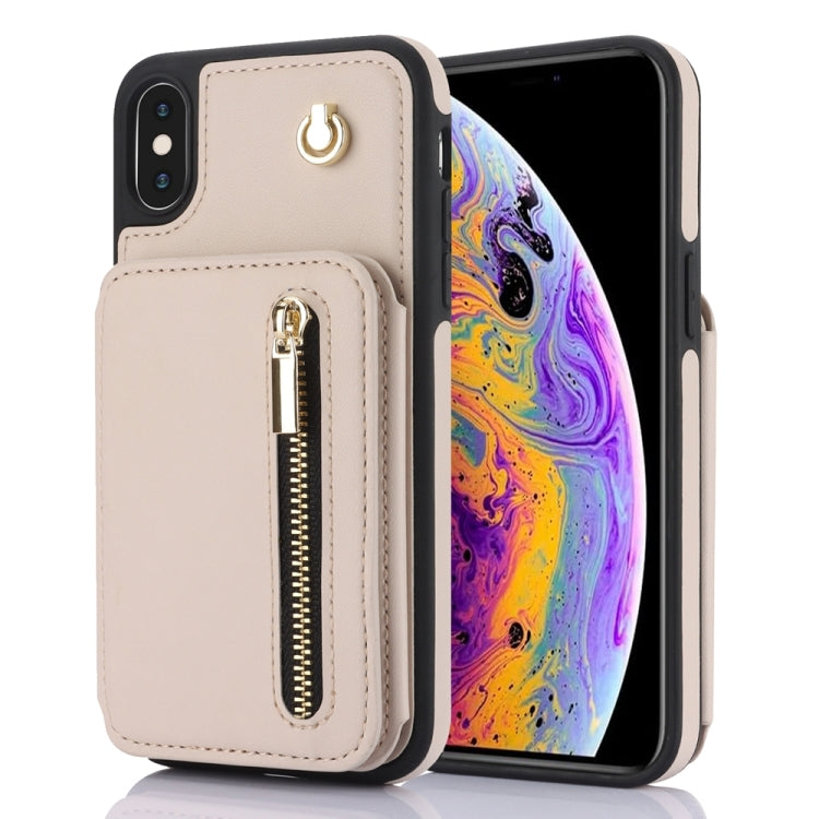 YM006 Skin Feel Zipper Card Bag Phone Case with Dual Lanyard, For iPhone 11 Pro Max, For iPhone 11, For iPhone 11 Pro, For iPhone X / XS, For iPhone XR, For iPhone XS Max