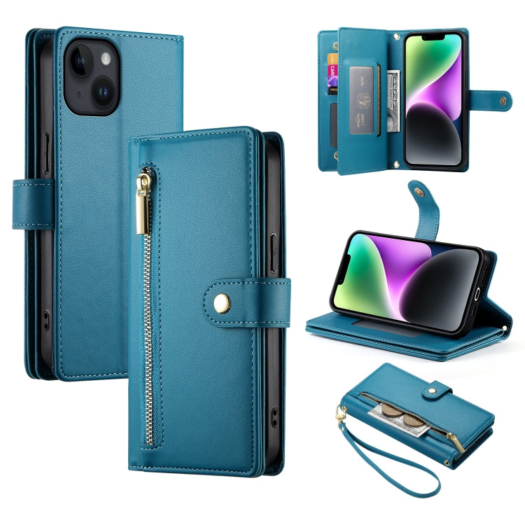 Nine Card-slot Zipper Wallet Bag Leather Phone Case