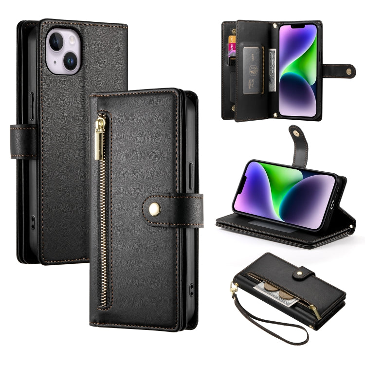 Nine Card-slot Zipper Wallet Bag Leather Phone Case
