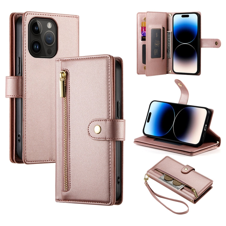 Nine Card-slot Zipper Wallet Bag Leather Phone Case
