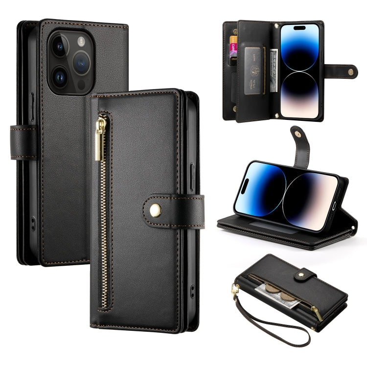 Nine Card-slot Zipper Wallet Bag Leather Phone Case