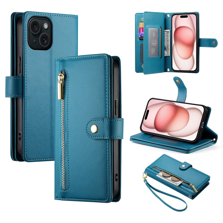 Nine Card-slot Zipper Wallet Bag Leather Phone Case