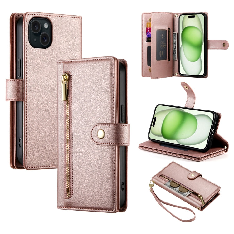 Nine Card-slot Zipper Wallet Bag Leather Phone Case