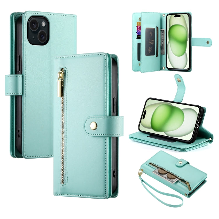 Nine Card-slot Zipper Wallet Bag Leather Phone Case