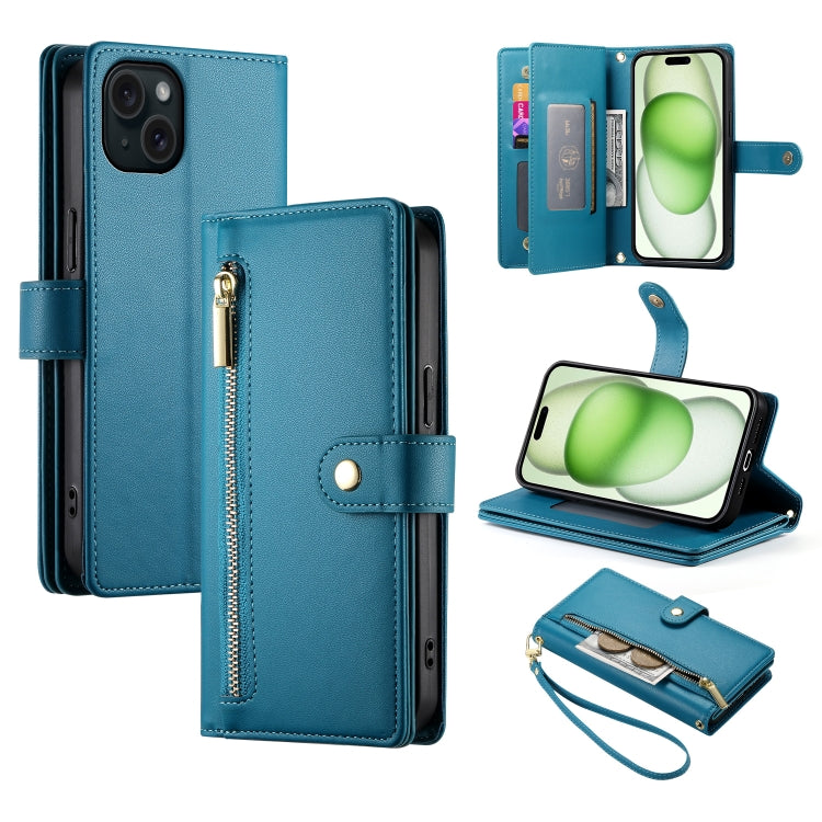 Nine Card-slot Zipper Wallet Bag Leather Phone Case